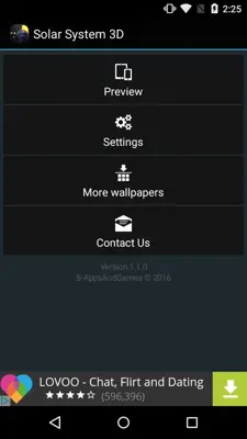 Solar System 3D Free LWP android App screenshot 0
